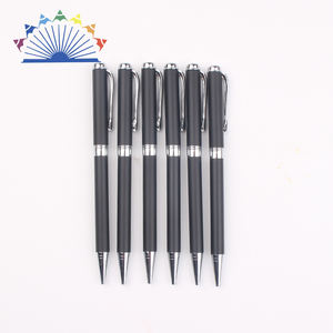 Stylo bille personnalisé avec logo d'hôtel, promotionnel, en métal noir, largeur d'écriture 1,0 mm - Product Image 2