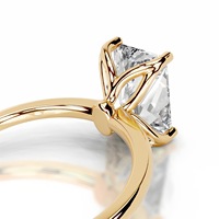 Anillos Finos con Engaste de Tulipán de 2 Quilates con Corte Radiante, Chapados en Oro de 18K sobre Plata de Ley, Anillo de Moissanita Color D VVS1, Joyería de Moissanita