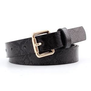 Ceinture décontractée pour filles, style western, en toile et PU, avec boucle fine rétro à ardillon, motif serpent, boucle en alliage, production personnalisée - Product Image 2