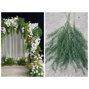 Nuevas Flores Artificiales de Estilo Salvaje Verde para Boda con Hierba de Espárragos, Flores Falsas Blancas y Verdes para Arco de Boda y Camino de Entrada - Product Image 2
