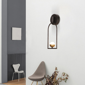 SKD Sunsir Marco de metal Solo LED Pasillo Lámparas de pared Dormitorio Sconce Sofá Lados Iluminación - Product Image 5