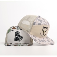 Casquette Snapback Vintage Unisexe à 5 Panneaux avec Logo Brodé Camouflage et Corde Personnalisé pour Fête de Mariage