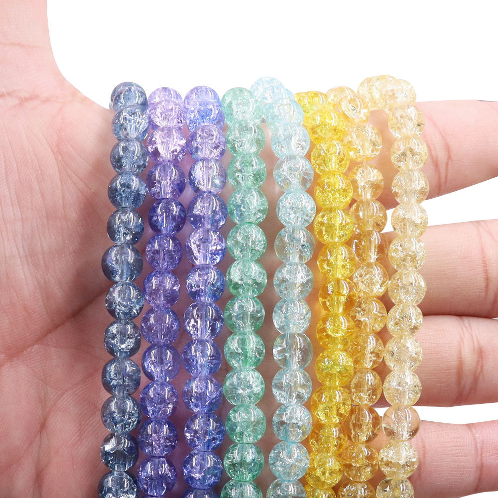 crackle glass beads for jewelry bracelet making