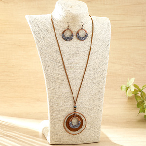 Boucles d'oreilles pendantes géométriques en bois, plaqué bronze antique, style bohème, pour femmes, usage quotidien - Product Image 4