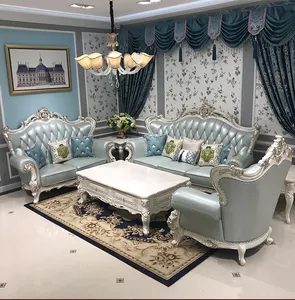 Турецкий Королевский деревянный диван ручной работы, роскошный французский диван из натуральной кожи для столовой, Европейский дизайн, для гостиной