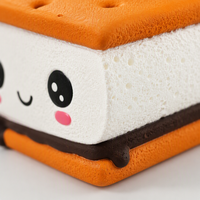 Nouveauté 2026 : Jouet Squishy Kawaii en forme de S'mores, doux et à récupération lente, anti-stress pour enfants