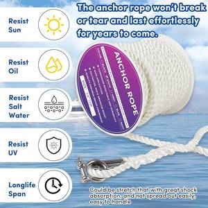 High Quality 3/8*150ft 3 Twisted Multifilament Boat 100% Nylon Rope - Product Image 3