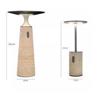 Lampe de table moderne en travertin, commande tactile LED, salon, chambre à coucher, bureau, lampe décorative - Product Image 4
