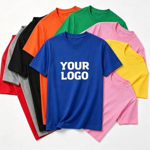 Wholesale Custom Brand Logo Cotton <b>Tshirt</b> Men Plain Casual T-Shirt for Promotional Business Team Gift Event Blank T-Shirts - Product Image 1