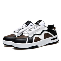 Chaussures de skate épaisses personnalisées Hambo avec logo pour hommes, baskets en cuir tendance, respirantes, décontractées pour la marche
