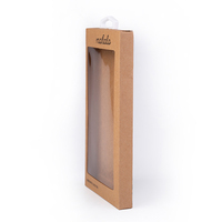 Boîte en papier kraft en gros, logo personnalisé, boîtes en papier kraft pliables pour l'emballage de coques de téléphone portable avec fenêtre