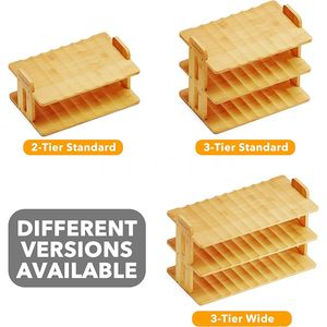 Bamboo Water Bottle Organizer with Labels, Kitchen Pantry Water Bottle Storage <b>Rack</b>, Cup and <b>Wine</b> Bottle Holder - Product Image 4