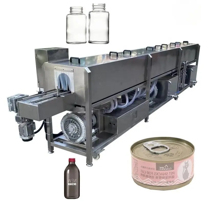 Youdo Machinery Tunnel Typ Automatische Metall dosen Waschmaschine zum Reinigen und Sterilisieren von Gurken-und Saucen dosen
