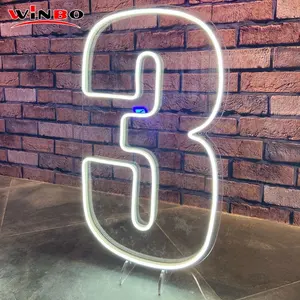 WinBo DropShipping Rgb Logo numero di luce Design gratuito personalizzato lettere al Neon insegne Led per eventi di festa