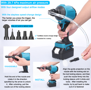 Souffleur de jardin professionnel sans fil portable 18V, aspirateur de feuilles et de voiture - Product Image 2