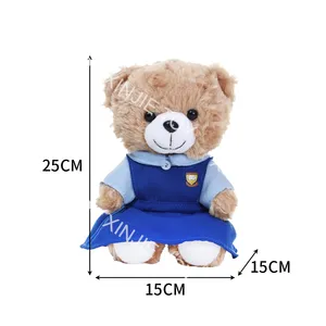 Uniformes de poupée en peluche personnalisés peluches Chapeau mignon panda en peluche posture assise jouet panda unifié