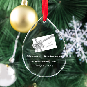 High Quality K9 Clear Crystal <strong>Christmas</strong> Ornament Water Drop Shape with UV Printing Laser Engraving <strong>Wholesale</strong> Blank Ornament - Product Image 3