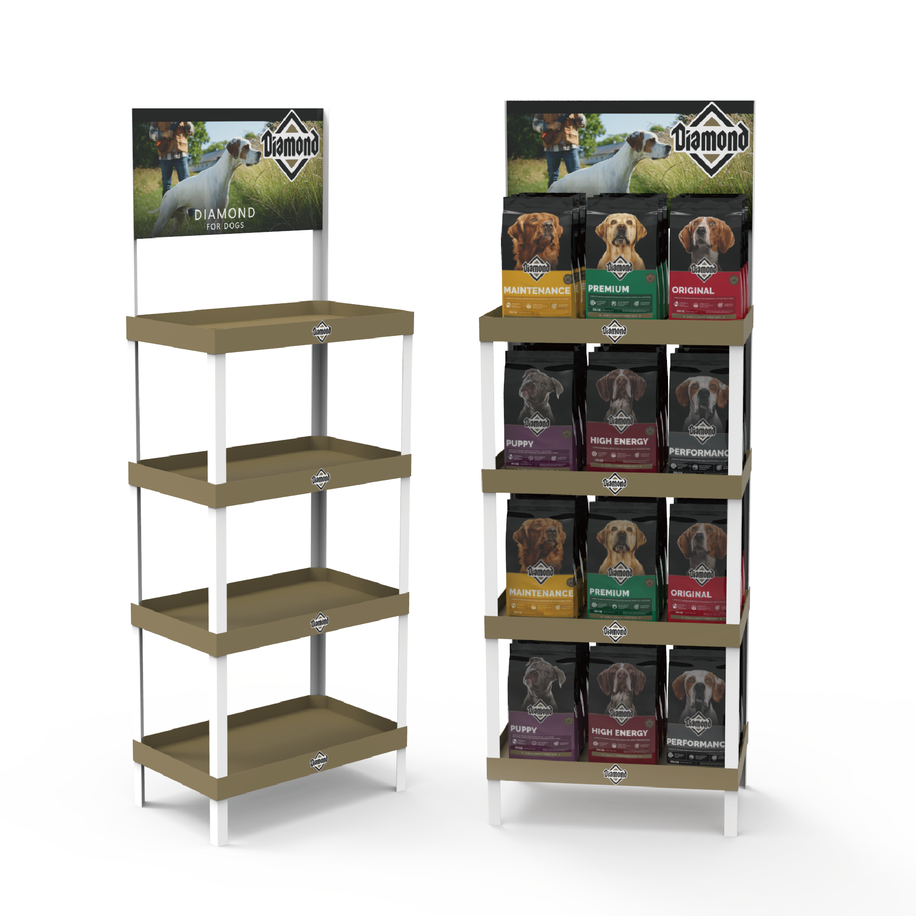 Apache Customized Hot Selling Pet Food PVC Floor Layer Display Rack for Supermarkets