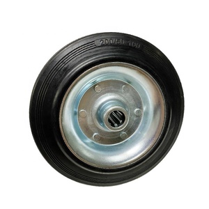 Fabrikdirektverkauf verzinkte 8 Zoll Massivkautschukrad-Seitenhalterung industrielle Rollen Trolley-Roller - Product Image 1