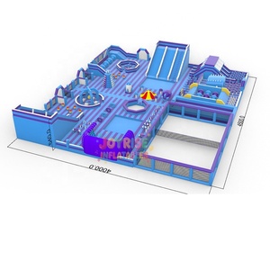 JOYRISE JP-02 Géant Terrain <span class=keywords><strong>de</strong></span> Football <span class=keywords><strong>Gonflable</strong></span> 45x40m Équipement pour Parc d'attractions Extérieur Wipe Out & Play Castle Garantie 3 Ans - Product Image 2