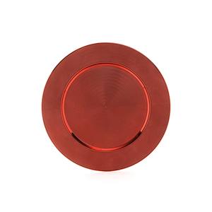 Assiette en plastique rouge brillant DIAM. 33CM H 1CM - Product Image 1
