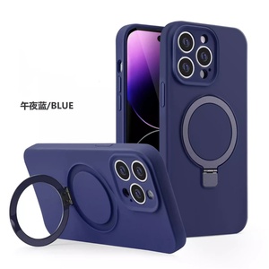 2024 New <b>Liquid</b> <b>Silicone</b> Phone Case for iPhone 16 Pro Max Wireless Magnetic Stand Phone Case - Product Image 3