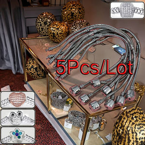 Bracelets tendance en argent avec zircon, bijoux cadeau pour femmes et hommes, anniversaire - Product Image 2