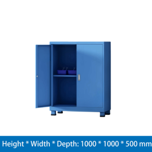Une boîte à outils modulaire et empilable avec roulettes, un meuble bas à <span class=keywords><strong>double</strong></span> porte bleu en matériau épais - Product Image 2