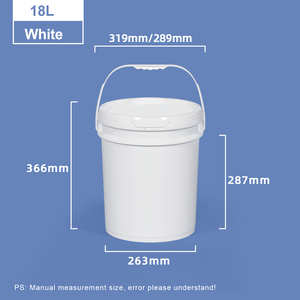 Seau en plastique blanc transparent de 5 gallons avec couvercle et poignée, 18L, en PP, étanche, pour peinture et stockage d'eau – Fournisseur d'usine - Product Image 3