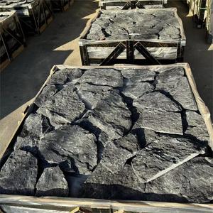 Piastrelle per Esterni in Ardesia <span class=keywords><strong>Naturale</strong></span> Nera Stile Moderno, Confezione Sfusa, Blocchi Quadrati con Finitura Anticata, Decorazione per Villa, <span class=keywords><strong>Antiacido</strong></span> - Product Image 2