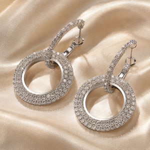 Orecchini Lunghi Geometrici con Strass per Donne, Gioielli Eleganti e Creativi alla Moda - Product Image 5