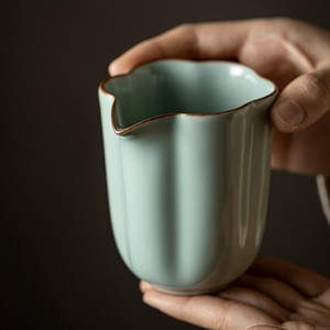 Ru Ware Fair Cup Porcelain Irregular Shape Crackle Glaze <b>Tea</b> Dispenser For Kung Fu <b>Tea</b> <b>Set</b> - Product Image 1