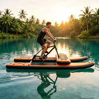 Vélo aquatique gonflable en PVC à motif personnalisé pour usage extérieur, équipement de loisirs aquatiques pour club de plage et parc aquatique