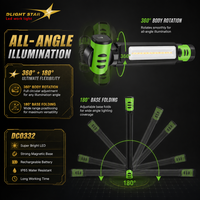 Ajustable à 360° °   Lampe de travail LED magnétique rotative 1200 lm, indice de protection IP65, étanche à la poussière, avec contrôle de température bicolore