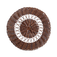 Set de table élégant en rotin tressé de 30 cm en forme de fleur, style bohème, pour cuisine, restaurant et décoration