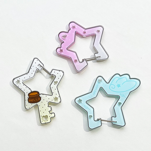 Llaveros de mosquetón huecos personalizados, decoración para bolsos, bonitos llaveros de acrílico tipo mosquetón para niñas - Product Image 6