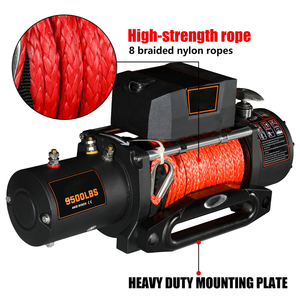 Overlanding 4X4 Recovery Equipment Parts 9500LB Overlanding 4x4 <strong>Electric</strong> <strong>Winch</strong> - <strong>12V</strong>/24V Recovery <strong>Winch</strong> with Synthetic Rope - Product Image 3