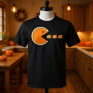 Camiseta para jugadores de Acción de Gracias con diseño de Pac-Man Turkey, camiseta negra para mujer - Product Image 3
