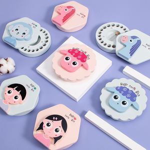 Personnalisé bois artisanat souvenir bébé <span class=keywords><strong>dent</strong></span> Macaron boîte <span class=keywords><strong>de</strong></span> rangement support dents économiseur dessin animé Animal cadre boîtes pour enfants garçons filles - Product Image 4