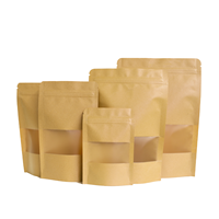 Sacs en papier kraft à fermeture éclair autoportants en gros, sacs à fermeture éclair refermables, sachets doypack