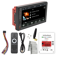 TOPNAVI Autoradio Android 7 pouces à écran tactile avec CarPlay sans fil, caméra intégrée, GPS, 1DIN, compatible avec Mustang et plus encore