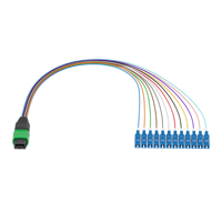 12 cœurs 12 brins 12 fibres centre de données SM faisceau monomode câble de sortie connecteur MTP MPO mâle à LC cordon de raccordement à fibre optique