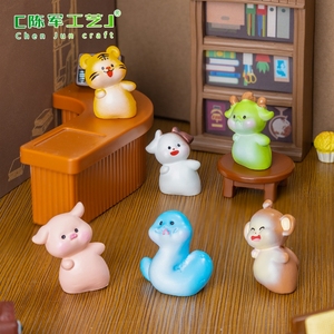 Tête inclinable Weij Landscape, 12 signes du zodiaque chinois, accessoires décoratifs DIY pour sacs surprises, mini ornement de voiture ou de bureau - Product Image 3