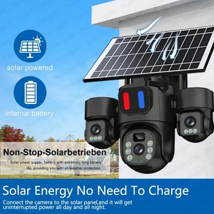 Eseecloud Three Lens 360 PTZ 15MP HD IP66 Human Detection Outdoor <b>Security</b> IP Surveillance WiFi CCTV 4G Sim Card Solar Cameras - Product Image 5