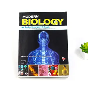 Cetak sesuai permintaan buku kerja Softcover cetak buku biologi kertas Offset untuk buku layanan cetak sekolah sekunder