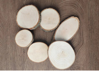 Plateau rond rustique en tranches de bois naturelles écologiques, idéal pour la présentation de plats et le bricolage, sans danger pour les aliments