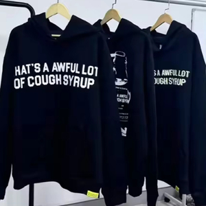 เสื้อมีฮู้ดผ้าฝ้าย100% คุณภาพสูงเสื้อผ้าผู้ชายเครื่องแต่งกายแนวสตรีทเฮฟวี่เวทมีฮู้ดไซรัปสำหรับผู้ชาย - Product Image 1