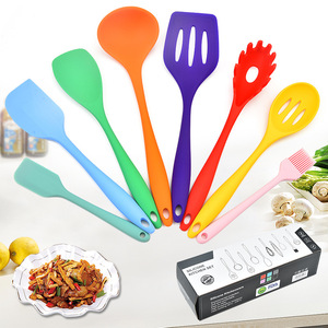 <b>Silicone</b> Kitchen Utensil Set 8 Piece Heat Resistant Cooking <b>Tools</b> Spatula Spoon Set for Non Stick Pans - Product Image 1