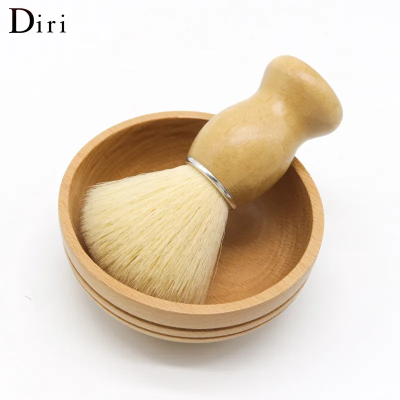 Diri Wholesale Bamboo Shaving Brush Shaving Bowl Eco-Friendly Shaving Brush And Bowl Set