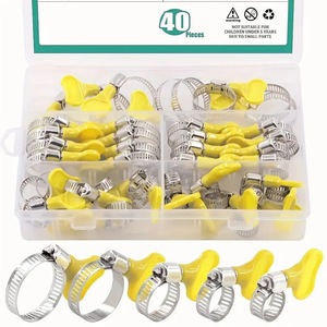 Thumb Screw <b>Hose</b> <b>Clamp</b> Kit 40 Pieces 8-29mm Stainless Steel For Repair And Replacement - Product Image 1